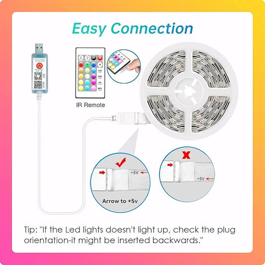 CHARKEE LED Lights 100ft USB-Powered, Music Sync RGB LED Strip Lights for Bedroom/TV Backlight/Gaming Lighting, Color Changing Bluetooth Led Lights IR Remote&App Control