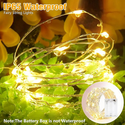 led Fairy Lights Waterproof 16.4ft String Lights Battery Operated for Wedding, Home, Garden, Party, Christmas Decoration, Warm White