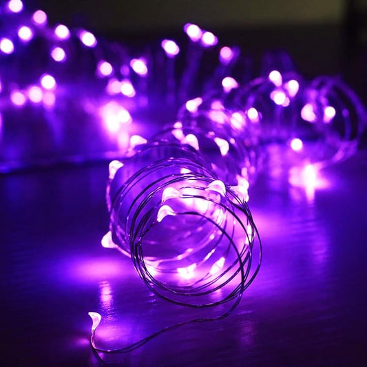 6 Pack 7Feet Starry String Lights,Fairy String Lights 20 Micro Starry Leds On Silvery Copper Wire 2pcs CR2032 Batteries Included,Works for Wedding Centerpiece,Party,Christmas Table Decor (Purple)