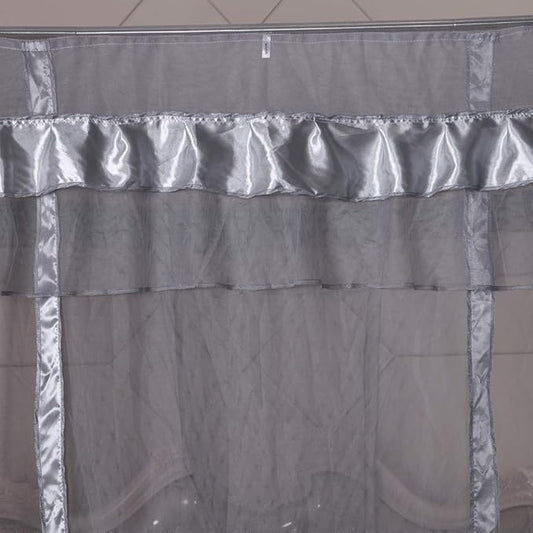 Mengersi Gray Canopy Bed Curtains Mosquito Net Bed Drapes for Queen Bed