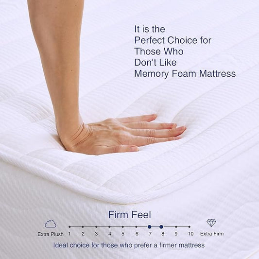 Sunrising Bedding 8 inch Twin Natural Latex Mattress, Individually Encased Pocket Coil, Firm, Supportive, Naturally Cooling, Organic Mattress, 120-Night Free Trial, 20-Year Warranty