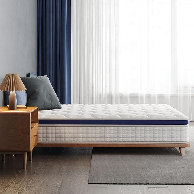 Full Mattress 12 Inch - Hybrid Mattress Bed in a Box, Medium Firm Support, Pressure & Pain Relief for All Sleepers, CertiPUR-US Certified, Fiberglass-free, Reinforced Edge Support, Motion Isolation