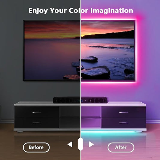 Led Lights for Bedroom 300FT (2 Rolls of 150FT), RGB Led Strip Lights with Music Sync Color Changing, Remote & App Controll Led Lights for Room and Party, Super Long LEDs for Bedroom Ambiant