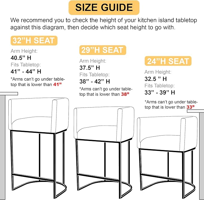 Modern Counter Height Linen Upholstered Bar Stools Set of 4, 29" Kitchen Counter Island Stools Bar Chairs with Gold Metal Frame for Kitchen Island, Cream
