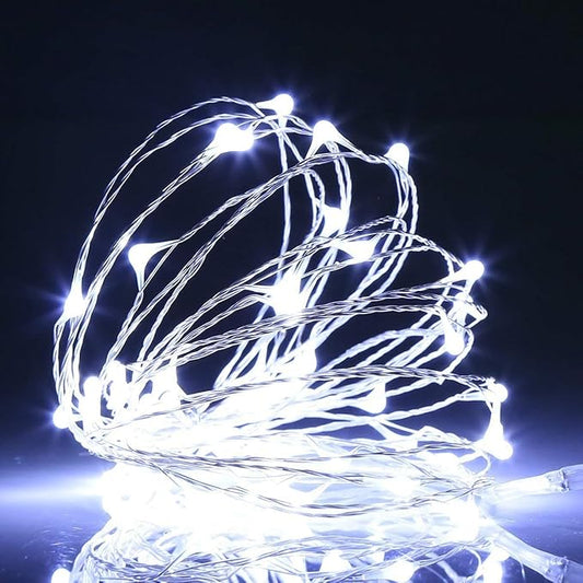 Homemory 2 Pack 20 Ft 60 LED Fairy Lights Battery Operated String Lights with Remote Waterproof 8 Modes Firefly Twinkle Christmas Lights for Christma Tree Wreath Decorations(Cool White)