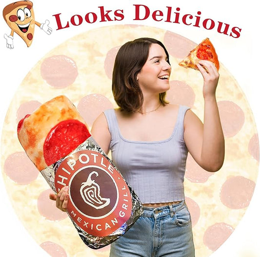 Jorbest Pizza Blanket Birthday Gifts for Women Men Teen Boys Girls, Double Sided Novelty Pizza Throw Blanket Funny Gifts for Adult and Kids, 285 GSM Soft Flannel Fun Food Blanket (Red, 60 inches) 