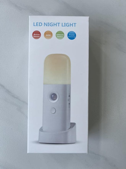 YELKO Motion Sensor Night Light, 2000mAh Rechargeable Night Lights Battery Powered, PortableDimmable Nightlights with 5 Brightness Levels for Kids,Adults (Warm White 1Pack)