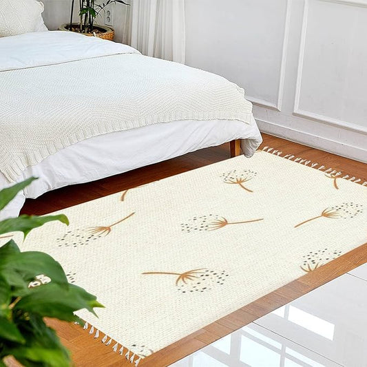 Boho Rug Gender Neutral Baby Floral Whimsical Earthy Scandinavian Chic Area Rug Washable Hallway Runner Rug Mat Pad Minimalist Nursery Decor for Living Room Bedroom Playroom Classroom