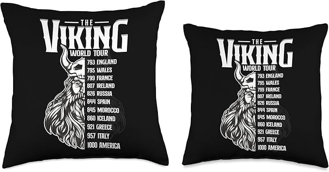 Viking Culture Nordish Symbols Scandinavian Warrior Throw Pillow