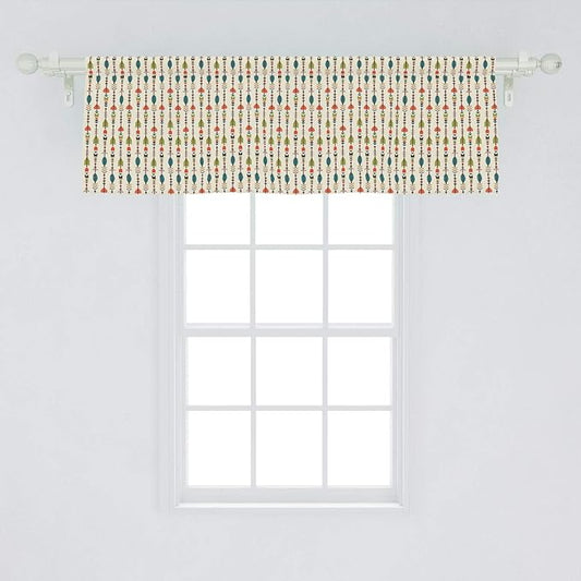 Lunarable Arrows Window Valance, Arrows Pattern Design with Culture Inspired Art Print, Curtain Valance for Kitchen Bedroom Decor with Rod Pocket, 54" X 18", Orange Green