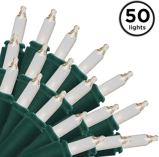 Brite Star 50 Lt String to String Lights, Clear, Green Wire
