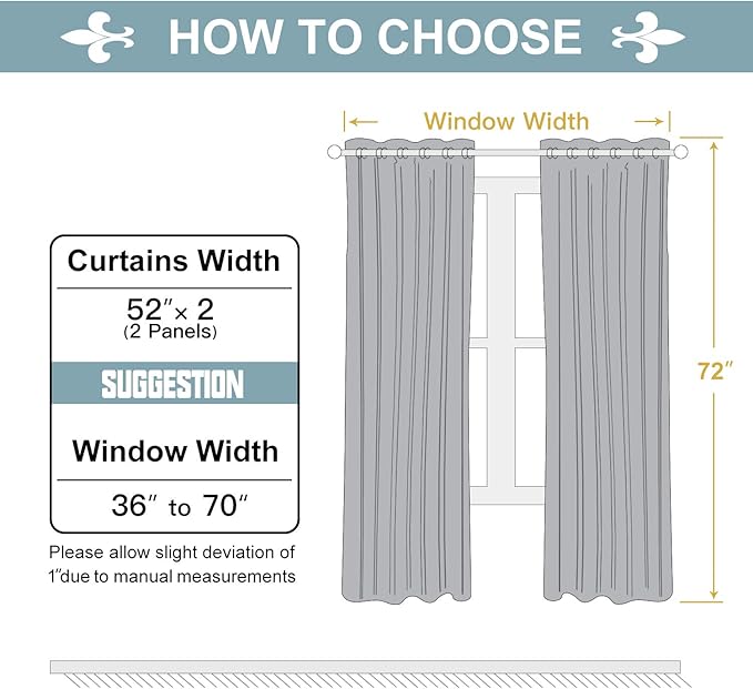 ChrisDowa 100% Blackout Curtains for Bedroom with Black Liner, 2 Thick Layers Total Blackout Thermal Insulated Grommet Window Curtains 2 Panels Set (Royal Purple, 52 x 72 Inch)