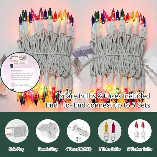 LAMPHOME Easter String Lights, 20FT 100 Count Incandescent Connectable Mini String Lights, Waterproof Easter Decorations for Indoor Outdoor Patio Party Home Garden Yard Decor