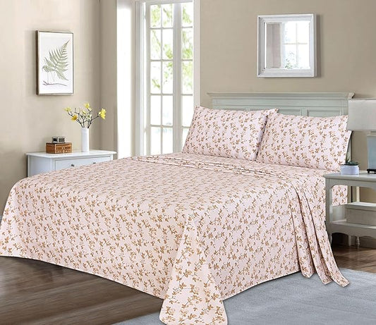 RUVANTI Flannel Sheets Twin Size - 100% Cotton Double Brushed Twin Sheets Set, Deep Pockets 16 Inches, All Seasons Breathable & Extra Soft Bed Sheets, Warm & Cozy, 3 Piece, Dazzale