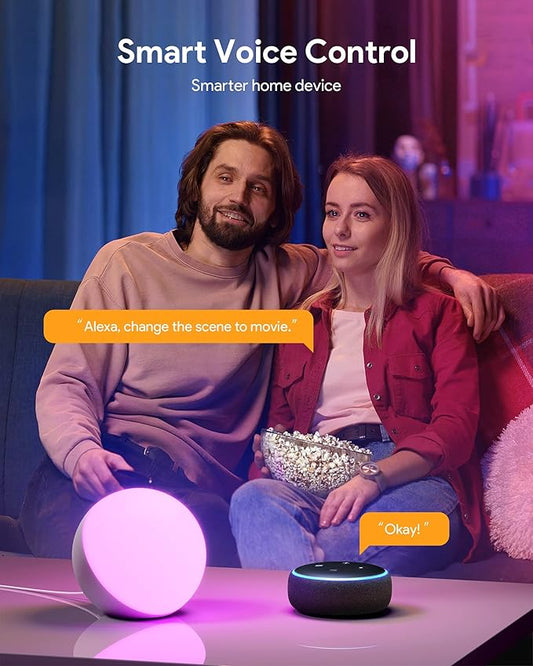 Hifree Smart Table Lamp, Dimmable Desk Lamp with App/Voice Control, LED RGB Color Changing Touch Lamp, Night Light for Bedroom Compatible with Alexa