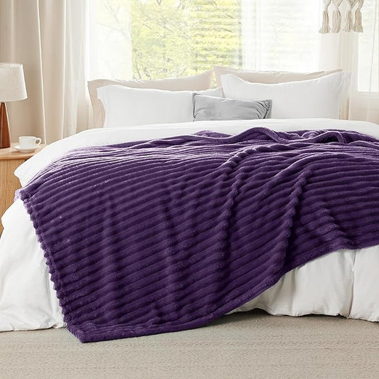 Bedsure GentleSoft Purple Fleece Blanket for Couch - Super Soft Cozy King Blankets for Women, Cute Small Blanket for Girls, 108x90 Inches