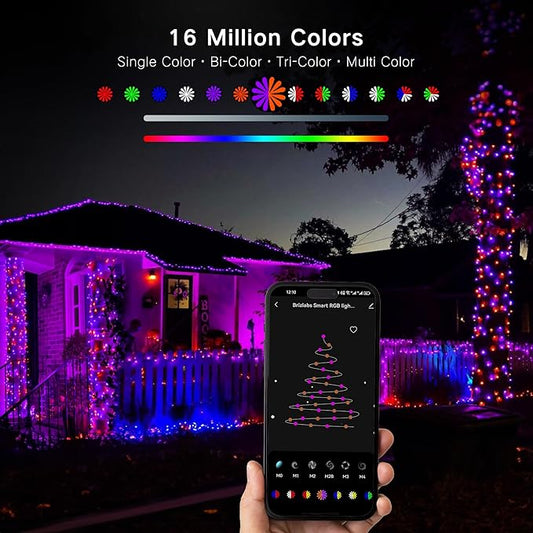 Brizled Smart Christmas Lights, 66ft 200 LED Color Changing Mini Lights, WiFi APP Controlled Xmas Tree Light, Dimmable Christmas Light Work with Alexa Google Home for Indoor Outdoor Year-Round Decor