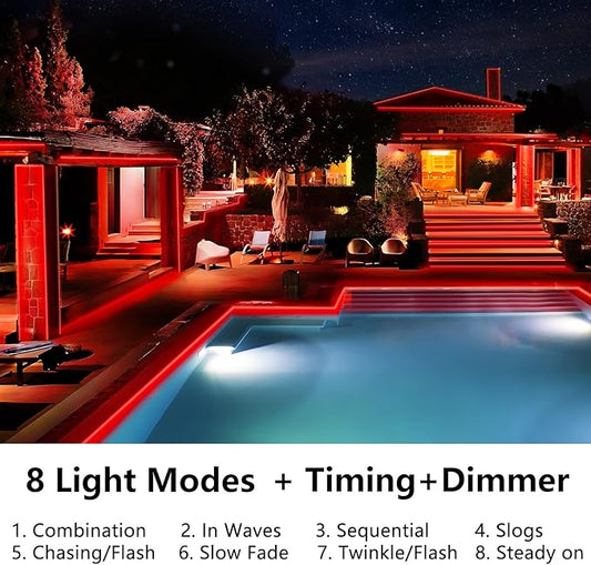 KNONEW 164FT 1000LED Rope Lights for Outside,Outdoor String Lights Waterproof 8 Modes Clear Tube Light for Indoor,Bedroom,Wedding,Garden,Patio,Christmas,Tree,Rv,Holiday Decoration(Red)