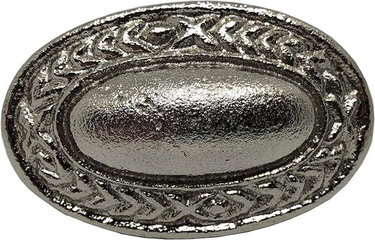 1.5"- Oval Dome Vine Style Handle in a Vintage Style Decor - use as Barn Door, Gate, Drawer and Cabinet Pull, Classic Iron Made Country Farmhouse pulls Silver color-BB512