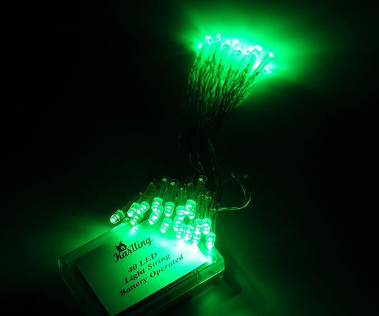 Karlling Battery Operated Green 40 LED Fairy Light String Wedding Party Xmas Christmas Decorations(Green,10 Pack)