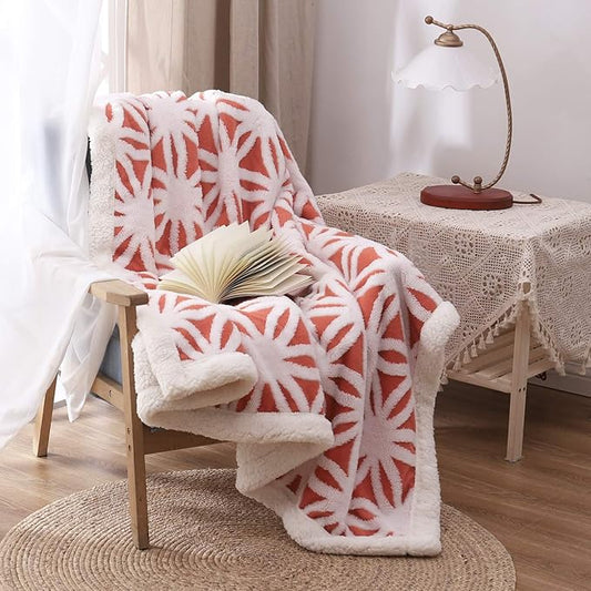LOMAO Sherpa Fleece Blanket Fuzzy Soft Throw Blanket Dual Sided Blanket for Couch Sofa Bed (Coral, 60''x80'')