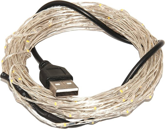 Karlling USB Plug in LED Fairy Lights,5 Packs of 50 LED Bulbs 16 Ft Silver Wire Waterproof Starry String Lights for Bedroom Patio Garden Party Wedding Commercial Lighting (White)
