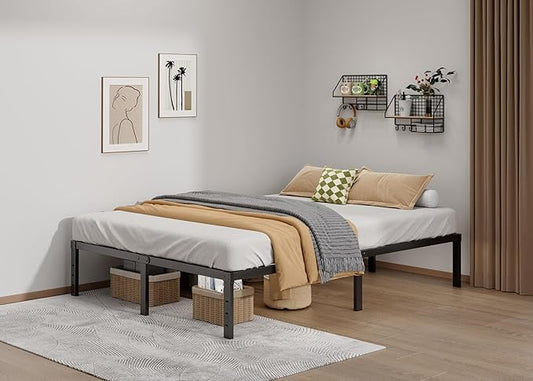 Metal Bed Frame King Size - 14 Inch Heavy-Duty King Platform Bed Frame No Box Spring Needed, Easy Assembly, Noise-Free, Sturdy Mattress Foundation, Underbed Storage Space