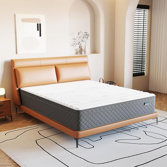 PurrJoys Firm Queen Mattress, 12 Inch Queen Bed Mattress in a Box,Cooling-Gel Memory Foam&Pocket Spring Hybrid, CertiPUR-US Certified, Firm