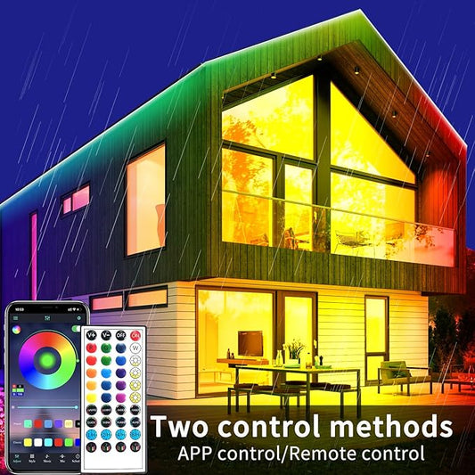 500ft Outdoor LED Strip Lights Waterproof,IP68 Outside Led Light Strips Waterproof,Color Changing with App/Remote Control,Music Sync RGB Outdoor Led Rope Lights for Bedroom(2 rolls of 250ft )