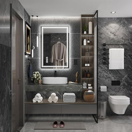 24x36 Inch Led Mirror for Bathroom with Front Light and Backlit, Dimmable Anti Fog Wall Bathroom Mirror with Led Lights, Water Proof, Decor Vanity Mirror