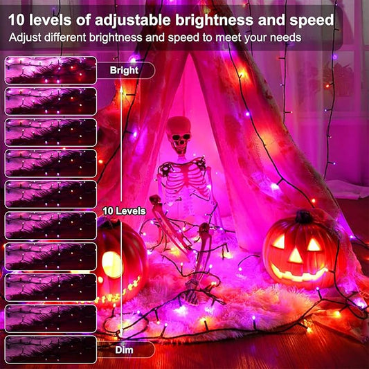 Christmas String Lights 150 LED, APP adjusts brightness change speed, with remote adjustable RGB decorative lights, used for decorations Christmas Trees, Patios, Weddings, Parties,holiday decorations
