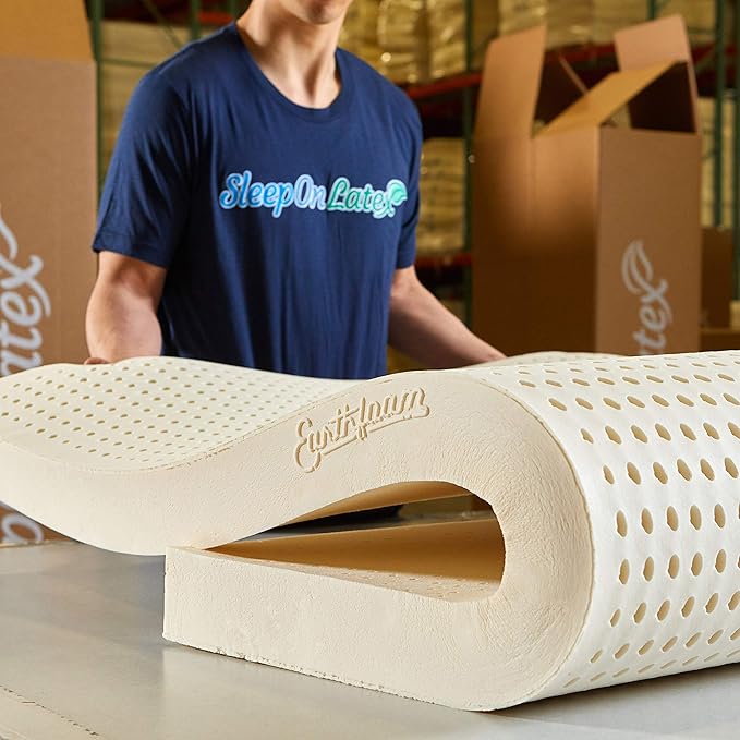 Pure Green Natural Latex Mattress Topper - Medium Firmness - 1 Inch - Twin XL Size (GOLS Certified Organic)