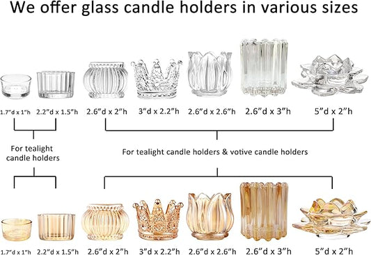 GOLDEAL 60-Pcs Tealight Candle Holders,Small Clear Glass,Tealight Holders Bulk Use for Weddings Parties Dinner,for 1.5" Tealight. Candle Mould