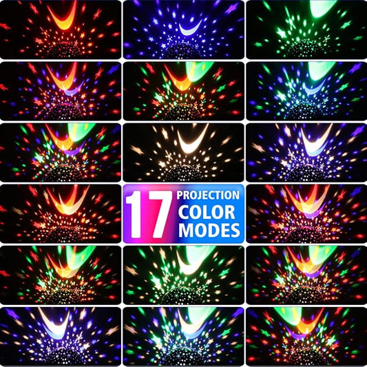 Star Projector Night Lights for Kids with Timer, Toys for 2-5-14 Year Old Boys Room Lights for Kids Glow in The Dark Stars Moon for Child Sleep Peacefully, Birthday Gifts for Boys-Black