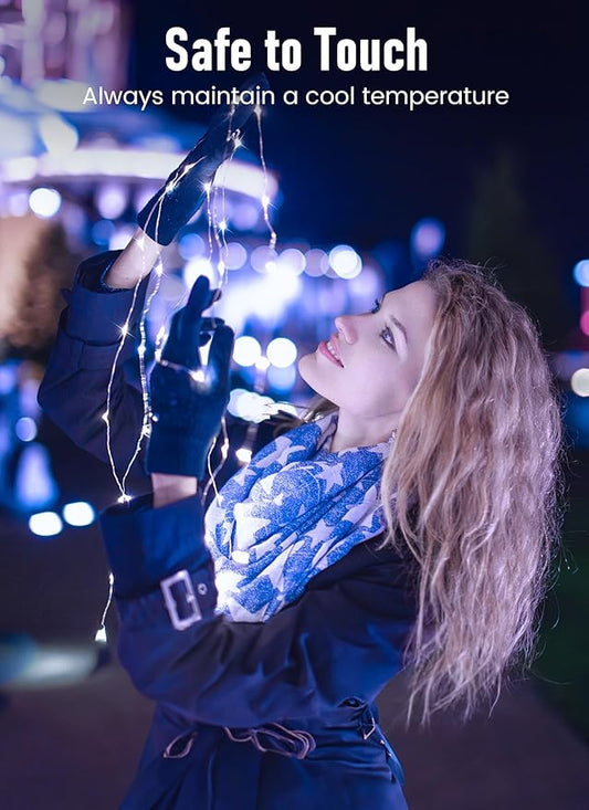 Minetom Fairy Lights Battery Operated, 33FT 100 LED Mini Battery Powered String Lights Twinkle Lights Mason Jar Lights, Waterproof Starry Firefly Lights for Party Wedding Christmas Decor, Pure White