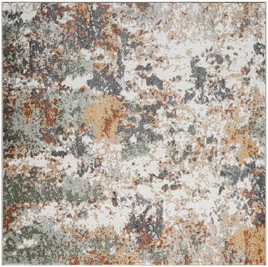 Keen Home Design Area Rugs - 10ft Round Non-Shedding, Abstract Rugs for Kitchen, Living Room, Bedroom, Dining Room, Entryway - Size: 10' Square, Multi