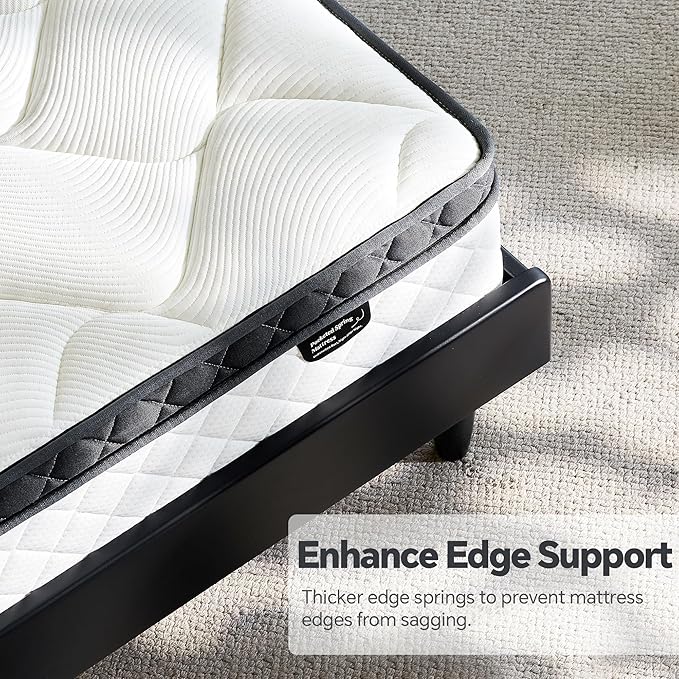 Twin XL Mattress in a Box, 12 Inch XL Twin Hybrid Mattress with Individual Pocket Spring & Memory Foam, Soft, Motion Isolation, Medium Firm Comfort for Pressure Relief, CertiPUR-US Certified