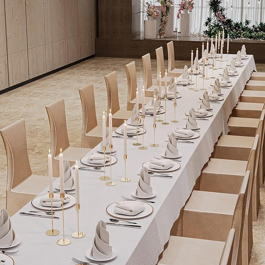 French Gold Taper Candle Holders Set of 24 Candlestick Holders Bulk,Metal Candle Stick Holder Decor for Wedding, Dinning, Party or Anniversary, Fits 3/4 Inch Thick Candle