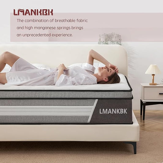 Queen Mattress, 10 Inch Innerspring Hybrid Mattresses in a Box with Gel Memory Foam, Individually Wrapped Encased Coil Pocket Spring Mattress, Pressure Relief, Medium Firm Support,60"*80"*10"…