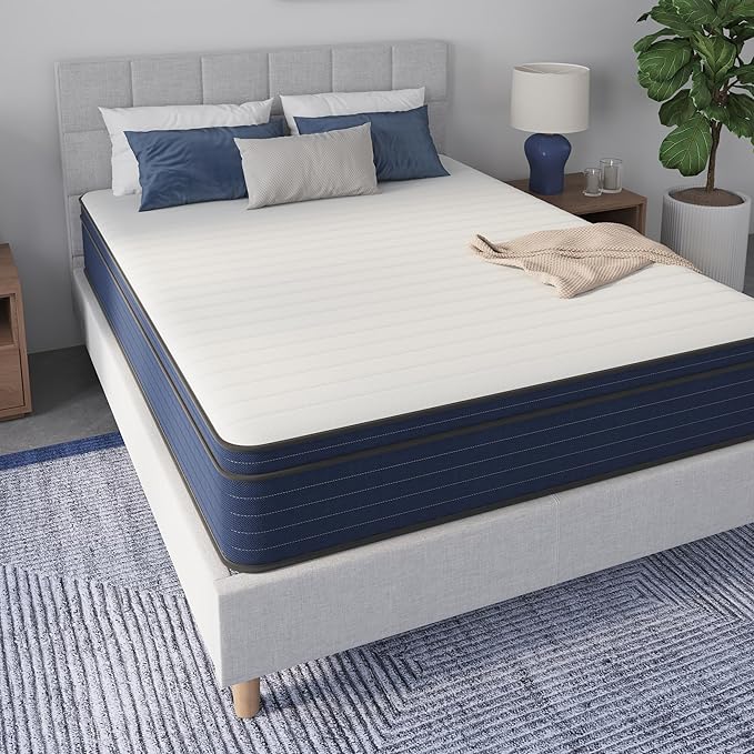 NapQueen King Size, 12 Inch New Victoria Hybrid Cooling Gel Infused Pocket Spring and Memory Foam Mattress, Bed in a Box, CertiPUR-US Certified