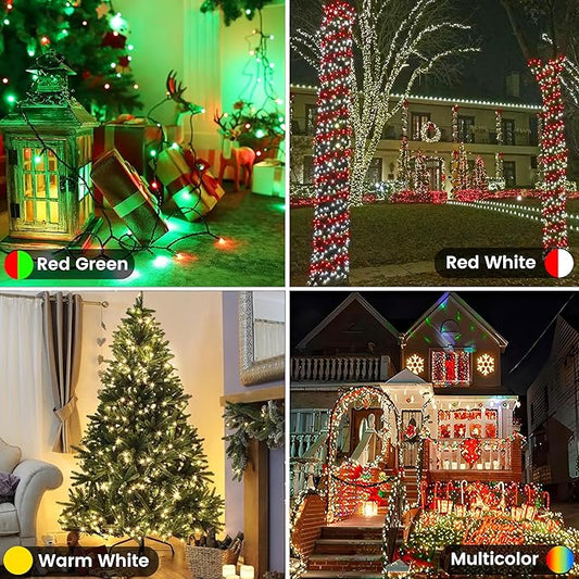Albelt Smart Color Changing Christmas Lights, Christmas Decoration Lights with Remote & Timer, 66 FT 200 LED RGB Twinkle Fairy String Light Waterproof for Indoor Outdoor Halloween Xmas Tree Decor