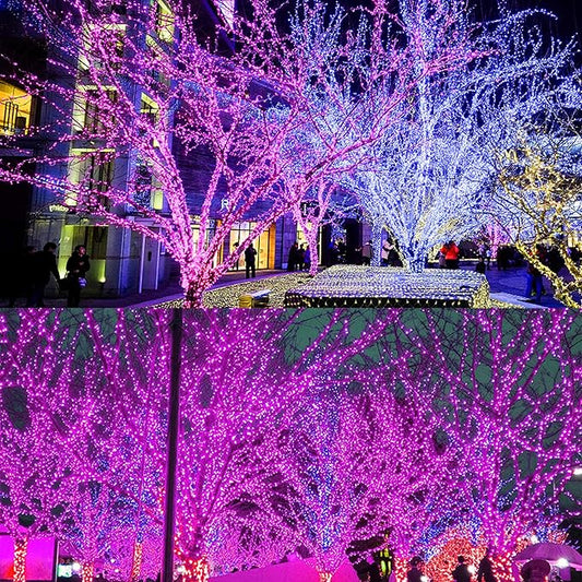 300 LED Halloween Lights, 98.5FT Halloween String Lights with 8 Lighting Modes, Waterproof & Connectable Mini Light, Plug in for Indoor Outdoor Holiday Christmas Party Bedroom Decorations (Purple)