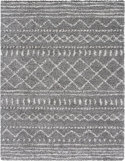 SAFAVIEH Arizona Shag Collection X-Large Area Rug - 11' x 15', Brown & Ivory, Moroccan Design, Non-Shedding & Easy Care, 1.6-inch Thick Ideal for High Traffic Areas in Living Room, Bedroom (ASG741B)