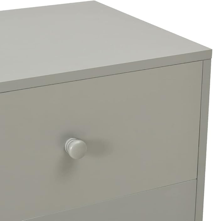 Scandinavian Bedside Cabinet Set of 2, Grey Modern Nightstands with Drawers for Bedroom and Living Room Storage, Minimalist Side Table with Ample Space for