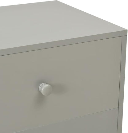 Scandinavian Bedside Cabinet Set of 2, Grey Modern Nightstands with Drawers for Bedroom and Living Room Storage, Minimalist Side Table with Ample Space for