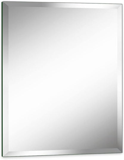 30"x36" Frameless Rectangle Wall Mirror with 1 inch Beveled Edge for Bathroom Vanity