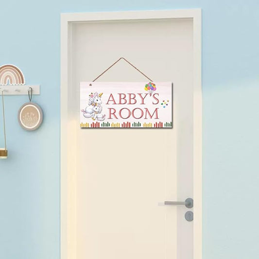 Personalized Signs Unicorn Sign, Lovely Quirky And Unique Unicorn Girls Room Sign Unicorn Rainbow Wall Decor for Kids Room Baby Nursery Boys Bedroom Little Man Cave