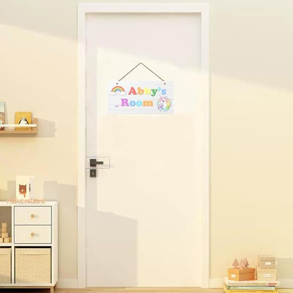Personalized Sign, Magical Unicorn Sign, Rainbow Unicorn Kids Room Custom Name Door Wall Decor, Floral Nursery Art Girls Room Boys Bedroom Little Man Cave