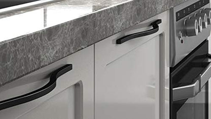 Goo-Ki Modern Handle,Minimalist Cabinet Pull,Matt Black Drawer Handle Wardrobe Cabinet Door Handle, 3.8''/5'' Double Hole Centers,6 Packed