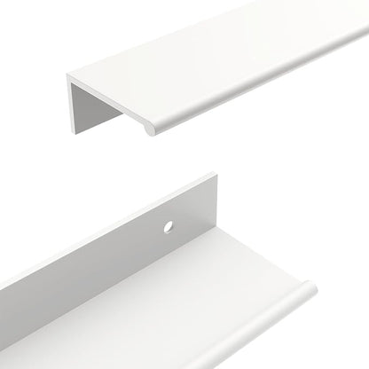 goldenwarm 15 Pack White Finger Edge Pulls Drawer Finger Pulls Kitchen Hardware Handles Bedroom Dresser Drawers, 3in Hole Centers